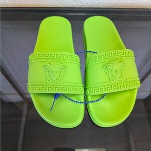 BNWT Versace Lime Green Medusa Slides Size Eu 41